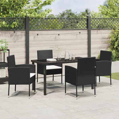 Garten Essgruppe mit Kissen 5 pcs Schwarz Poly Rattan