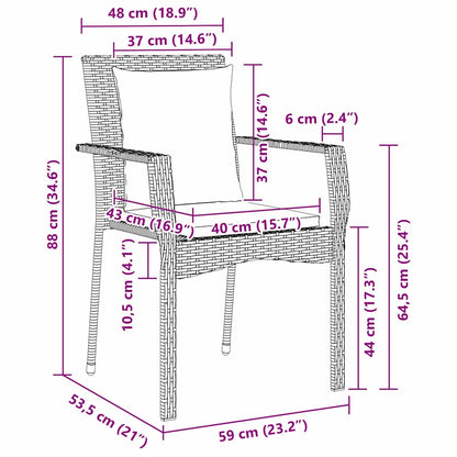 Garten Essgruppe mit Kissen 5 pcs Grau Poly Rattan