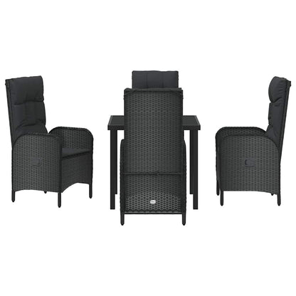 Garten Essgruppe mit Kissen 5 pcs Schwarz Poly Rattan