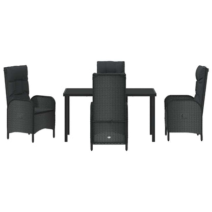 Garten Essgruppe mit Kissen 5 pcs Schwarz Poly Rattan