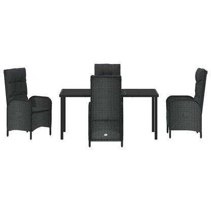 Garten Essgruppe mit Kissen 5 pcs Schwarz Poly Rattan