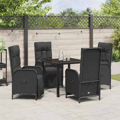 Garten Essgruppe mit Kissen 5 pcs Schwarz Poly Rattan