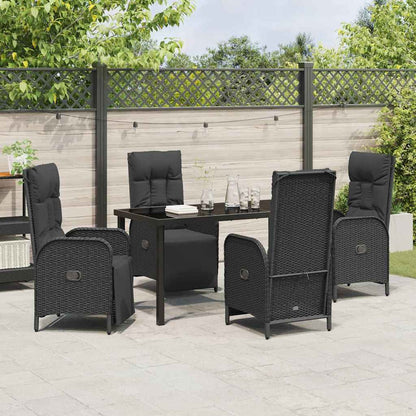 Garten Essgruppe mit Kissen 5 pcs Schwarz Poly Rattan