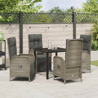 Garten Essgruppe mit Kissen 5 pcs Grau Poly Rattan