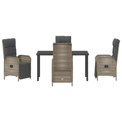 Garten Essgruppe mit Kissen 5 pcs Grau Poly Rattan