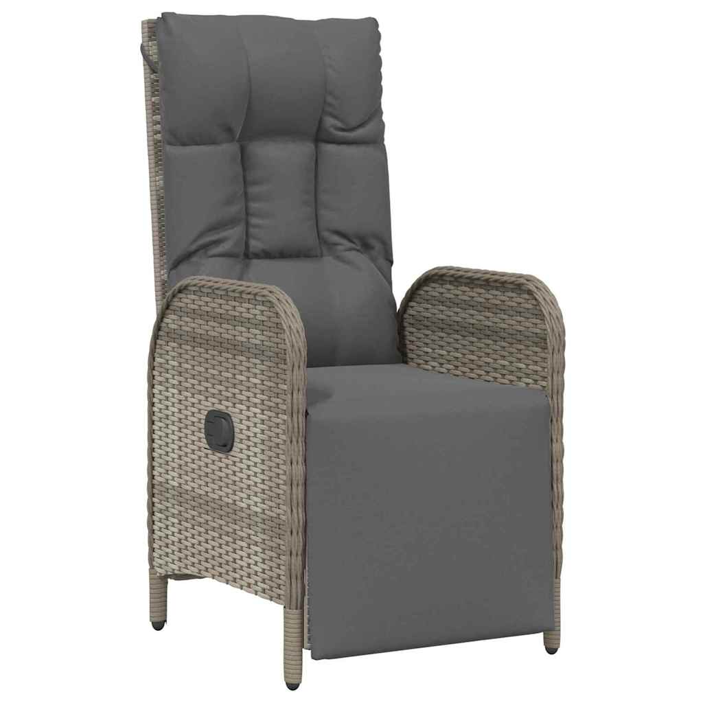 Garten Essgruppe mit Kissen 7 pcs Grau Poly Rattan