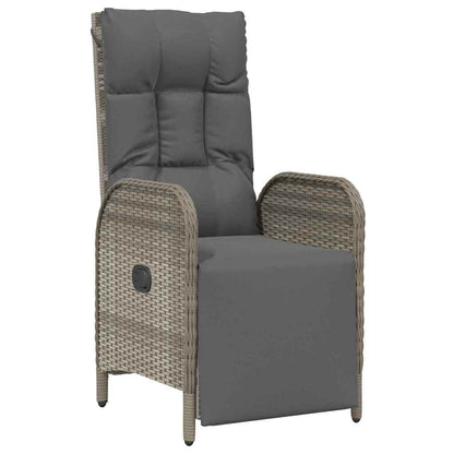 Garten Essgruppe mit Kissen 7 pcs Grau Poly Rattan