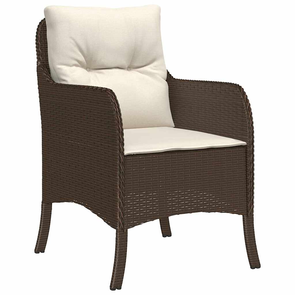 Garten Essgruppe mit Kissen 5 pcs Braun Poly Rattan
