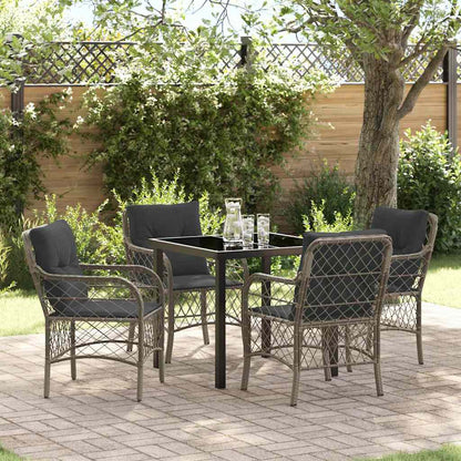 Garten Essgruppe mit Kissen 5 pcs Grau Poly Rattan