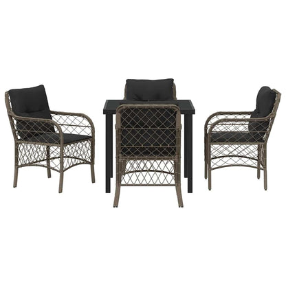 Garten Essgruppe mit Kissen 5 pcs Grau Poly Rattan