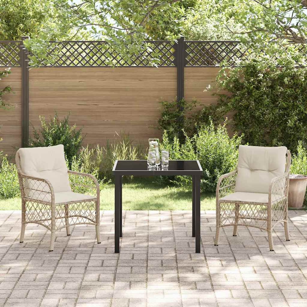 Garten Essgruppe mit Kissen 3 pcs Beige Poly Rattan