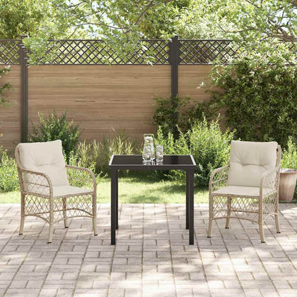 Garten Essgruppe mit Kissen 3 pcs Beige Poly Rattan