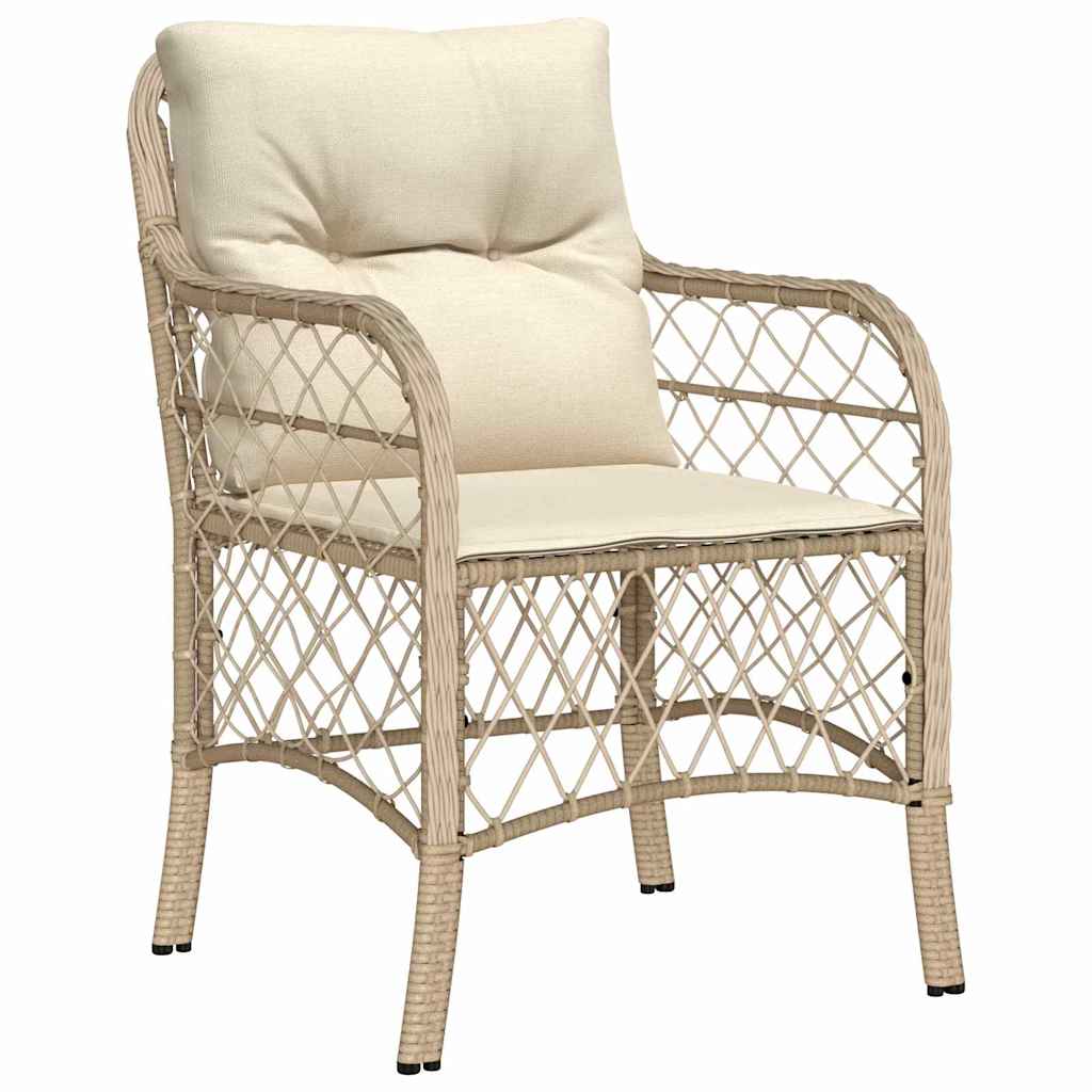 Garten Essgruppe mit Kissen 3 pcs Beige Poly Rattan