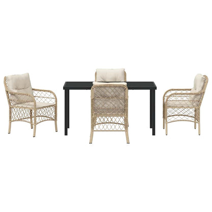 Garten Essgruppe mit Kissen 5 pcs Beige Poly Rattan