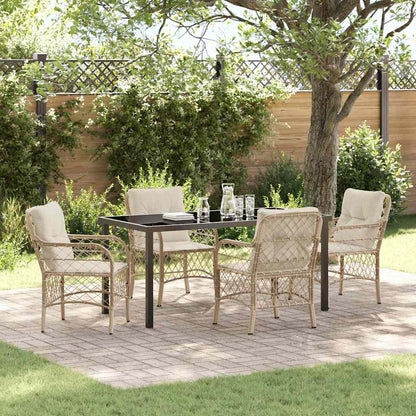 Garten Essgruppe mit Kissen 5 pcs Beige Poly Rattan