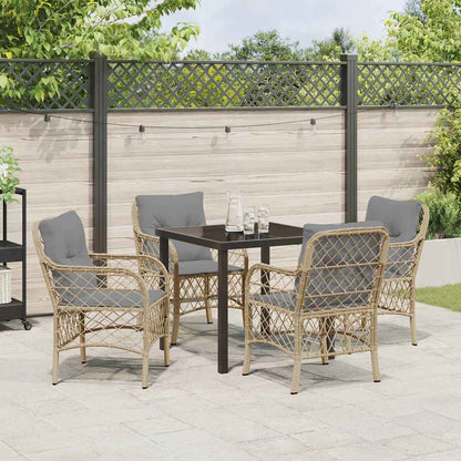 Garten Essgruppe mit Kissen 5 pcs Beige Poly Rattan