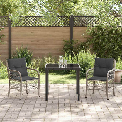 Garten Essgruppe mit Kissen 3 pcs Hellgrau Poly Rattan