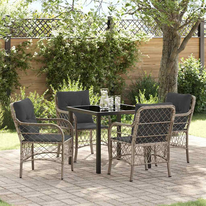 Garten Essgruppe mit Kissen 5 pcs Hellgrau Poly Rattan