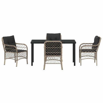 Garten Essgruppe mit Kissen 5 pcs Hellgrau Poly Rattan