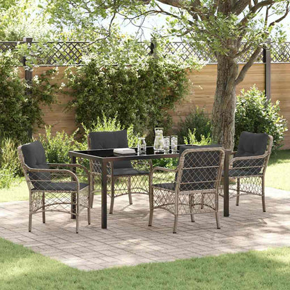 Garten Essgruppe mit Kissen 5 pcs Hellgrau Poly Rattan