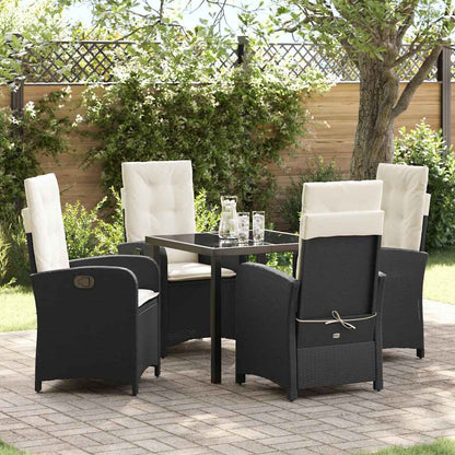 Garten Essgruppe 5 pcs Schwarz Poly-Rattan