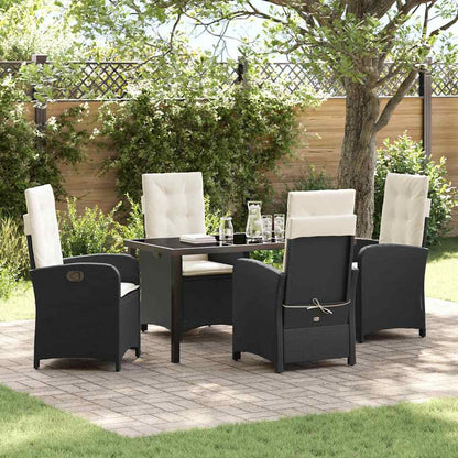 Garten Essgruppe 5 pcs Schwarz Poly-Rattan