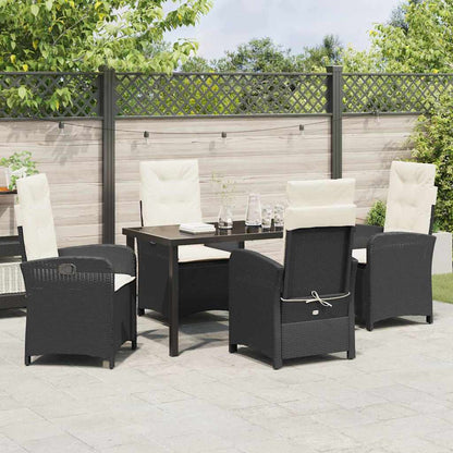 Garten Essgruppe 5 pcs Schwarz Poly-Rattan