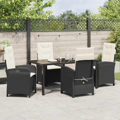 Garten Essgruppe 5 pcs Schwarz Poly-Rattan