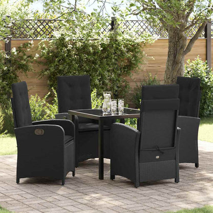 Garten Essgruppe 5 pcs Schwarz Poly-Rattan