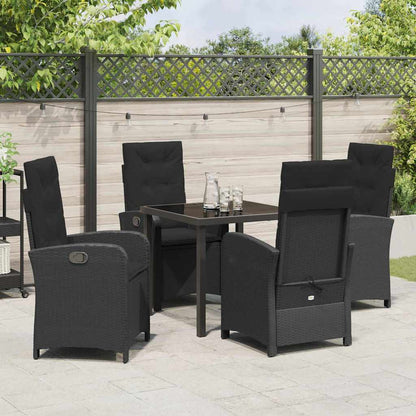 Garten Essgruppe 5 pcs Schwarz Poly-Rattan