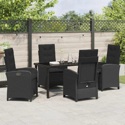 Garten Essgruppe 5 pcs Schwarz Poly-Rattan