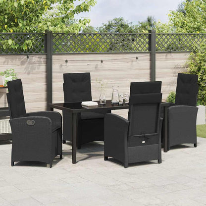 Garten Essgruppe 5 pcs Schwarz Poly-Rattan