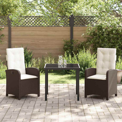 Garten Essgruppe 3 pcs Braun Poly-Rattan