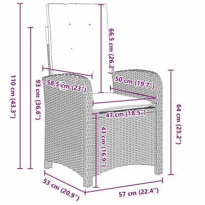 Garten Essgruppe 5 pcs Braun Poly-Rattan