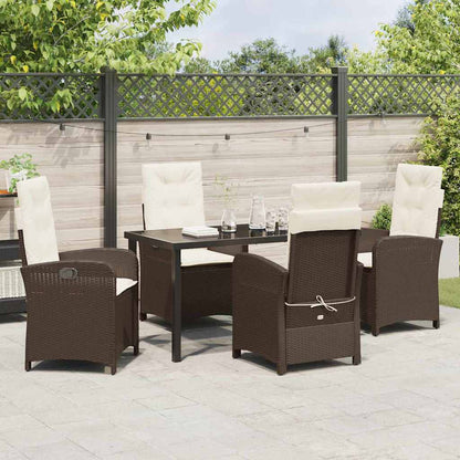 Garten Essgruppe 5 pcs Braun Poly-Rattan