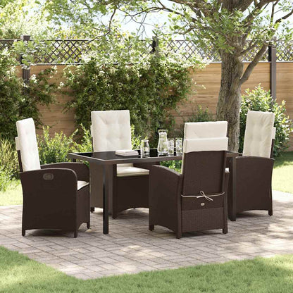 Garten Essgruppe 5 pcs Braun Poly-Rattan