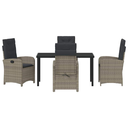 Garten Essgruppe 5 pcs Grau Poly-Rattan