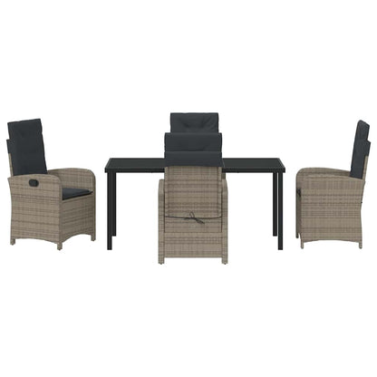 Garten Essgruppe 5 pcs Grau Poly-Rattan