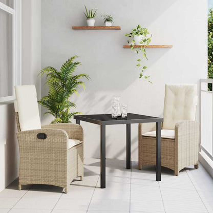 Garten Essgruppe 3 pcs Beige Poly-Rattan