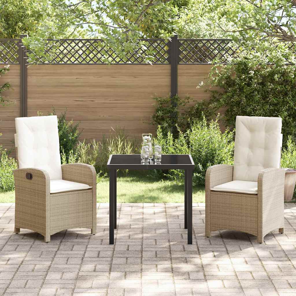 Garten Essgruppe 3 pcs Beige Poly-Rattan