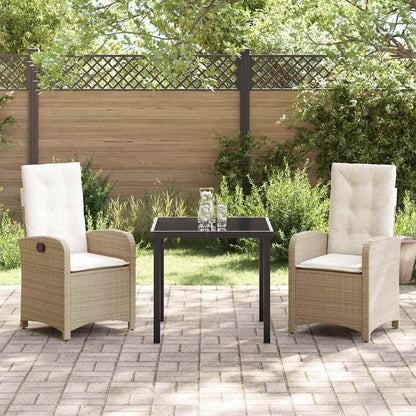 Garten Essgruppe 3 pcs Beige Poly-Rattan