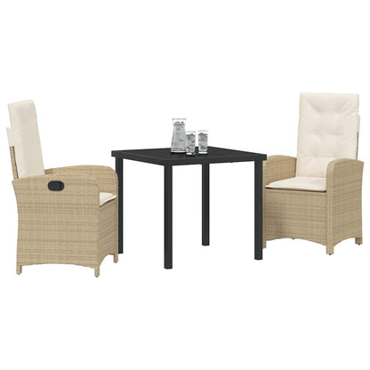 Garten Essgruppe 3 pcs Beige Poly-Rattan