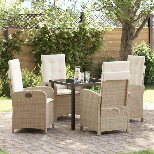 Garten Essgruppe 5 pcs Beige Poly-Rattan