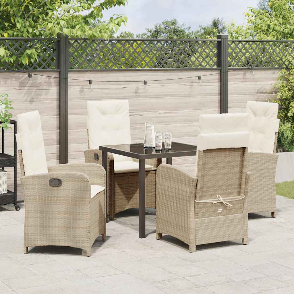 Garten Essgruppe 5 pcs Beige Poly-Rattan
