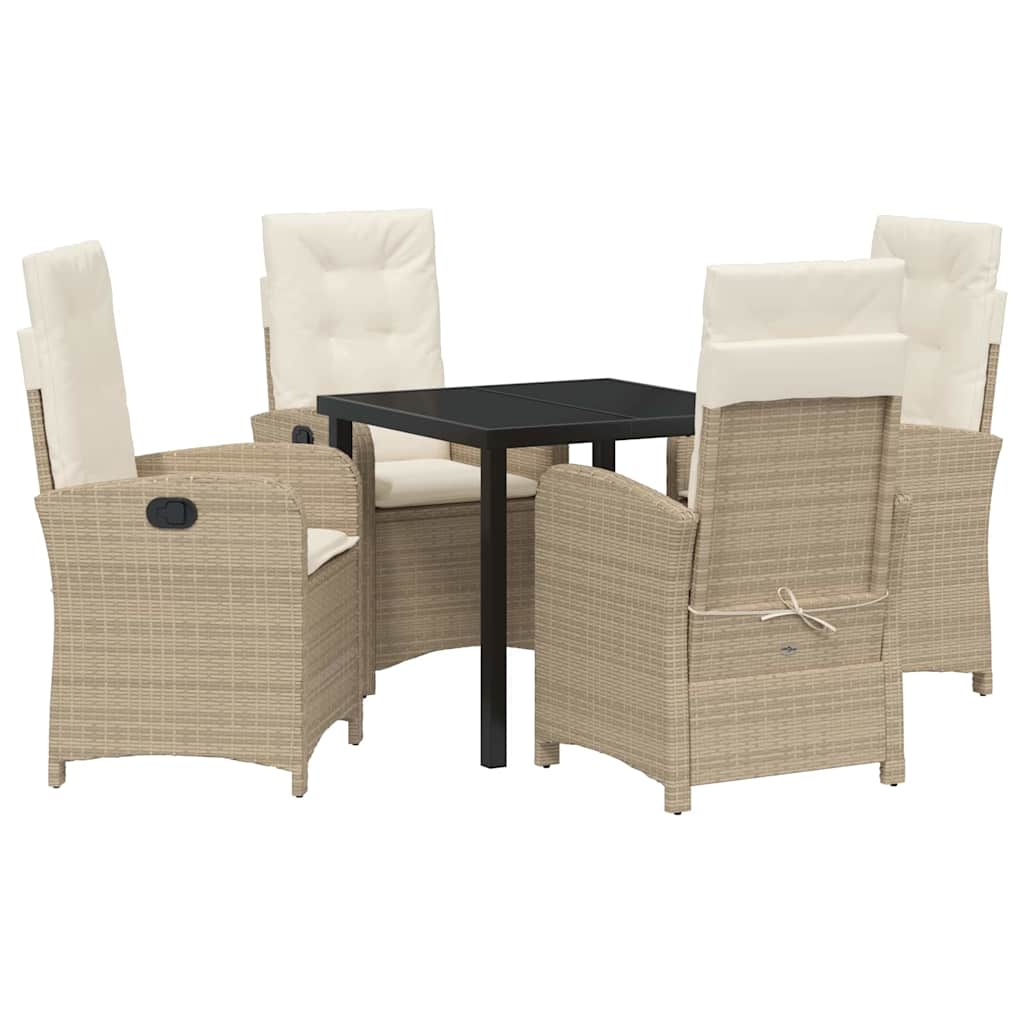 Garten Essgruppe 5 pcs Beige Poly-Rattan