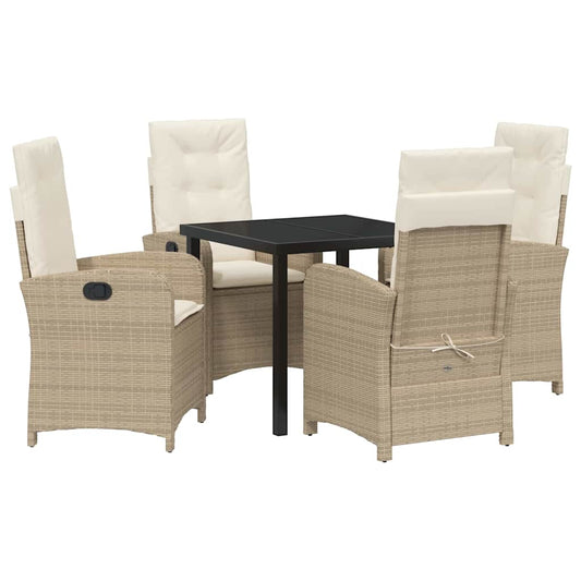 Garten Essgruppe 5 pcs Beige Poly-Rattan