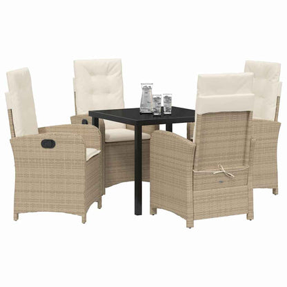 Garten Essgruppe 5 pcs Beige Poly-Rattan