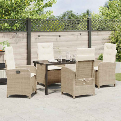 Garten Essgruppe 5 pcs Beige Poly-Rattan