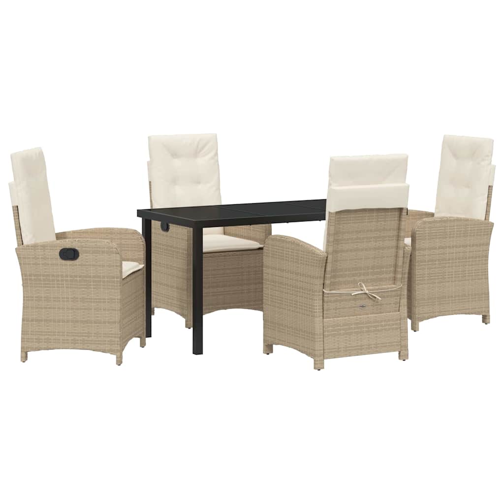 Garten Essgruppe 5 pcs Beige Poly-Rattan