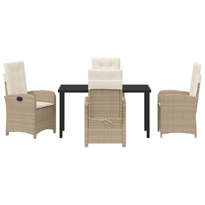 Garten Essgruppe 5 pcs Beige Poly-Rattan